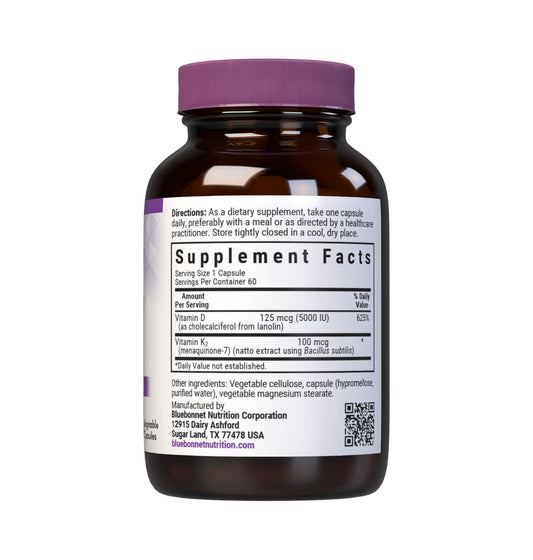 Front packaging of Bluebonnet Vitamin D3 & K2