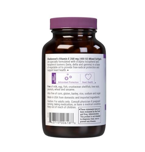Close-up of Vitamin E 400 IU softgels showing mixed tocopherols