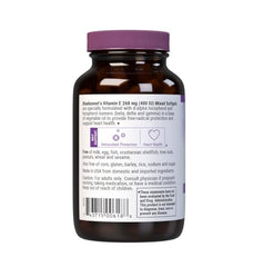 Close-up of Vitamin E 400 IU softgels showing mixed tocopherols