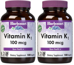 Front view of BlueBonnet Vitamin K1 100 mcg bottle