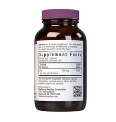 Bluebonnet Zinc Picolinate 50 mg bottle label close-up