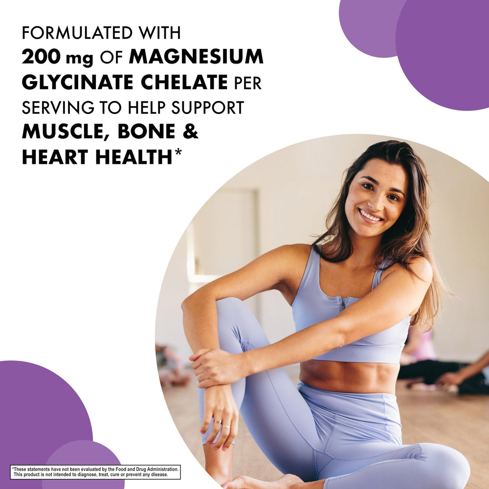 Close-up of Albion chelated magnesium 200 mg capsules