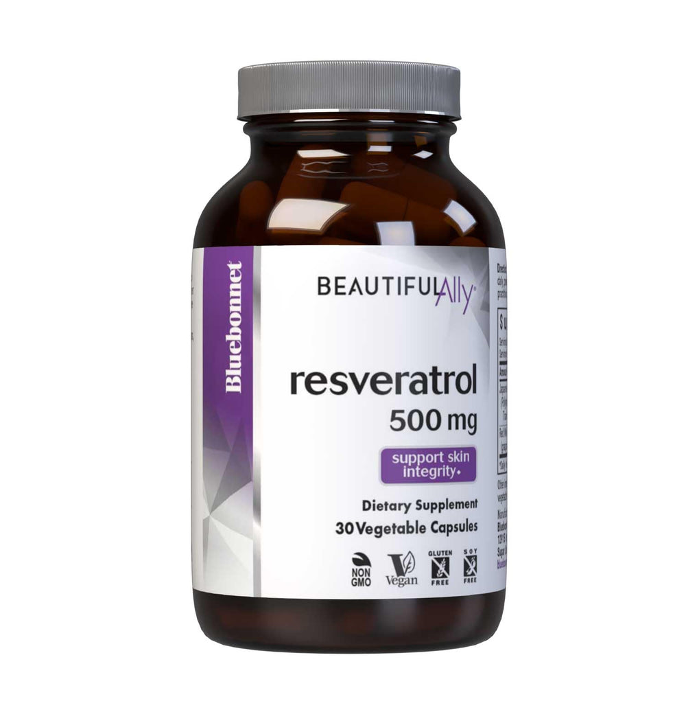 Bluebonnet Beautiful Ally Resveratrol 500 mg bottle label