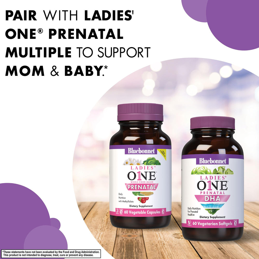 Bluebonnet Ladies' One Prenatal DHA bottle alone