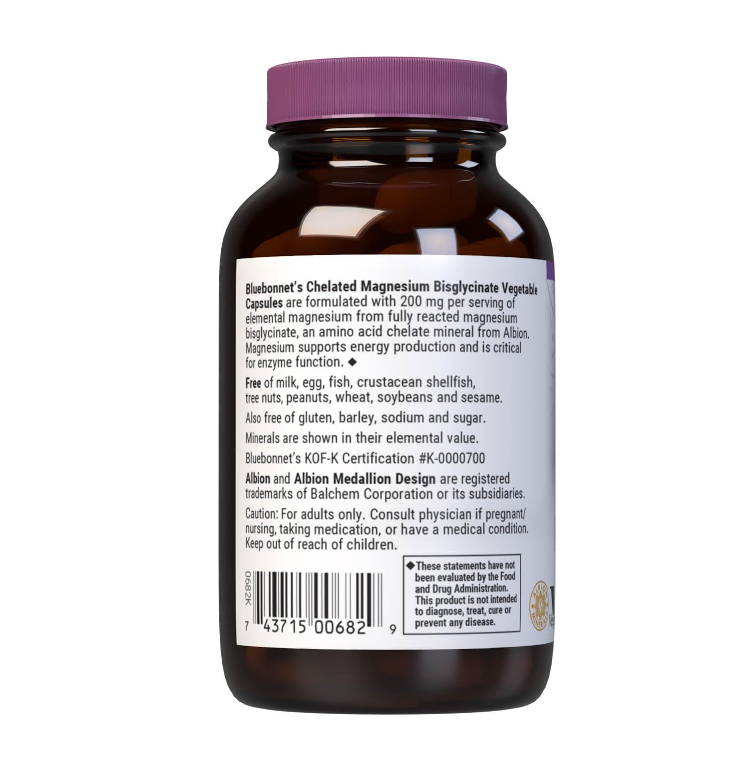 Allergen-free: dairy-free, gluten-free, soy-free bottle