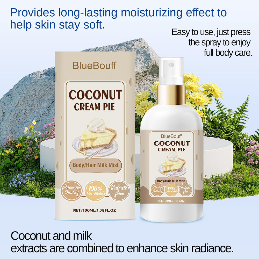 BlueBouff all-day coconut fragrance image conveying enduring scent and moisture.