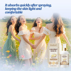 BlueBouff bottle pour coconut fragrance close-up highlights long-lasting aroma.