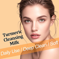 BlueBouff Turmeric Face Wash pour action shown, easy to dispense.