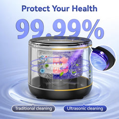 Compact portable BlueFire retainer cleaner on countertop