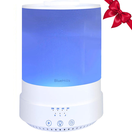BlueHills 2500ml XL essential oil diffuser in white with LED accent lights
