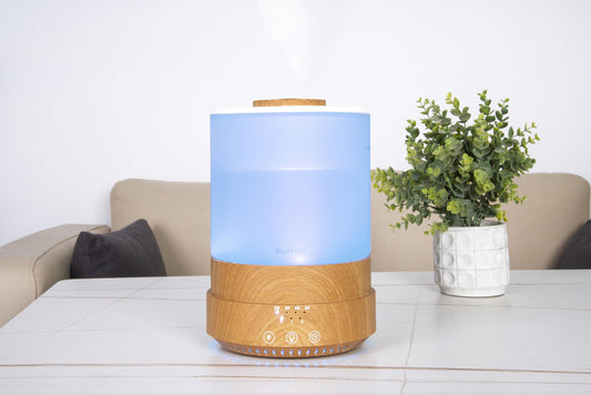 BlueHills diffuser side view in light wood grain finish