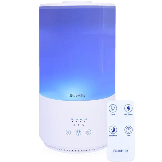 BlueHills 4000 ml tall essential oil diffuser front view in white