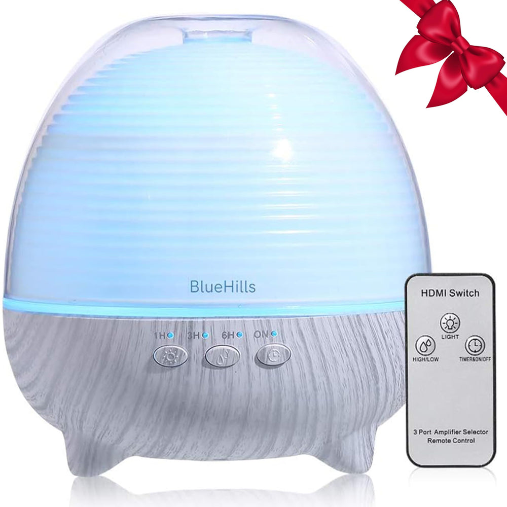BlueHills diffuser 1000ml water tank enables long-lasting aromatherapy sessions.