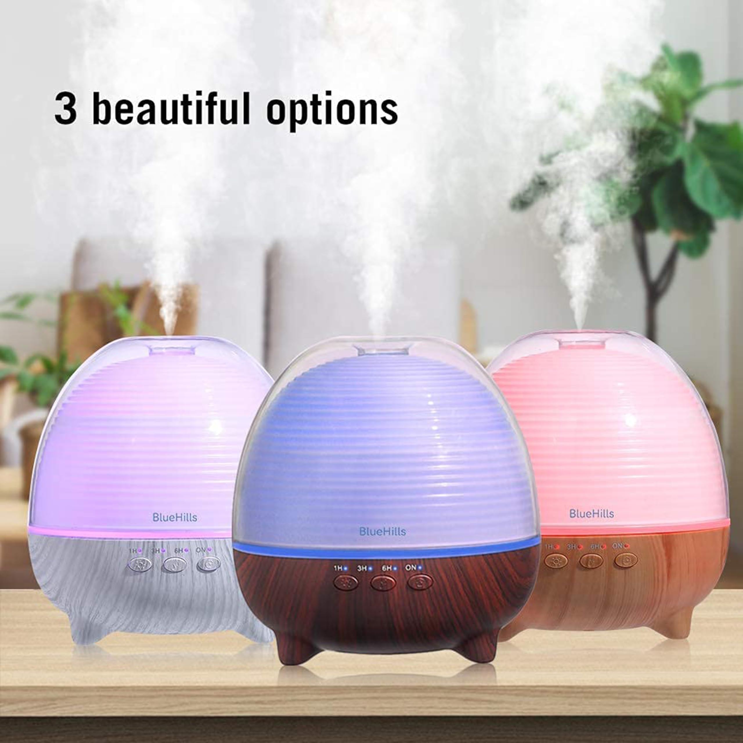 BlueHills diffuser in a bedroom setup for gentle evenings