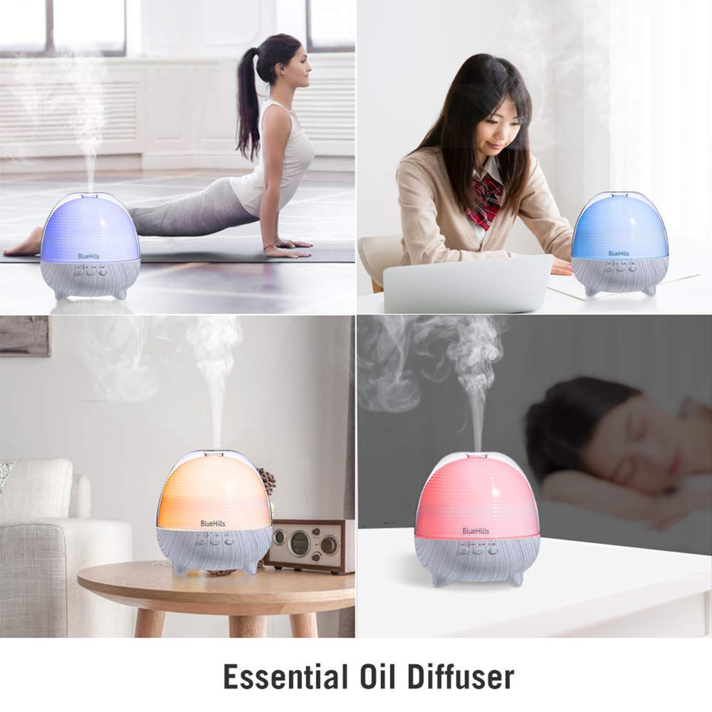 BlueHills diffuser mist modes provide customizable aroma diffusion for different rooms.