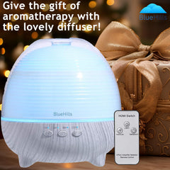 BlueHills diffuser wood grain finish complements modern and rustic decor