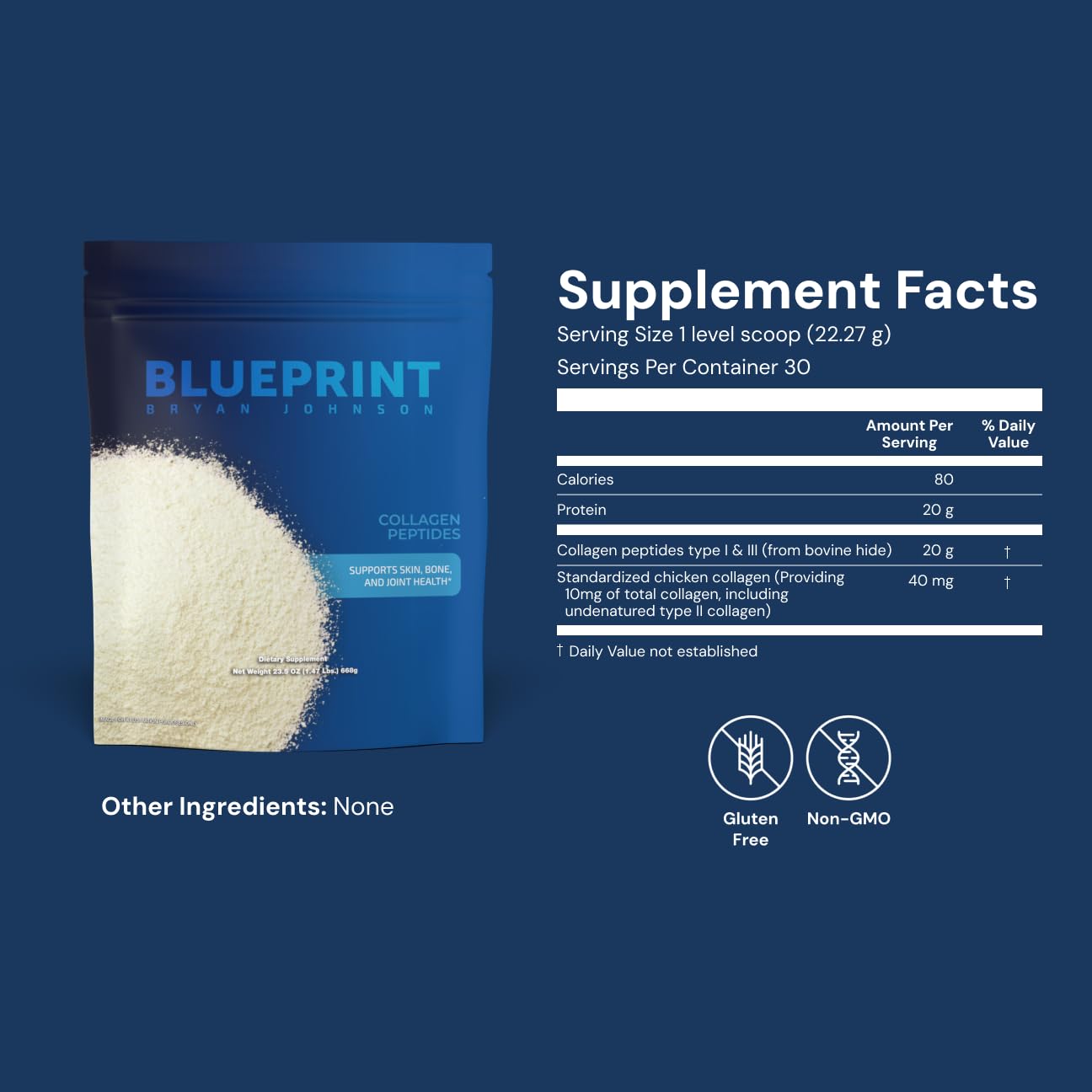Close-up of unflavored hydrolyzed collagen peptides powder