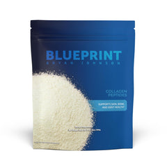 Blueprint Bryan Johnson collagen powder bottle for daily skin and joint support.
