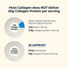 Blueprint Bryan Johnson collagen powder in coffee illustrates versatile daily use.
