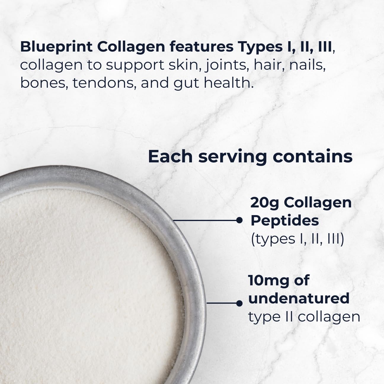 Collagen peptides blended into a smoothie
