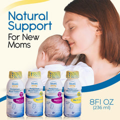 Blues Away postpartum mood support drink bottle labeled Day 2