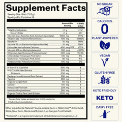 No sugar vegan and keto friendly Blueshift Pre-Game packaging
