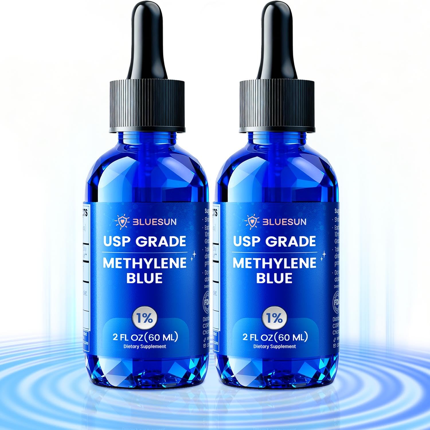 Bluesun Methylene Blue Supplement - 4 FL OZ Total (2 x 2 FL OZ ...
