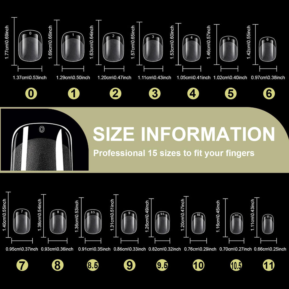 BlueZOO 15 sizes per shape with pre-numbered tips for quick sizing.