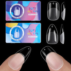 BlueZOO gel almond and squoval nail tips for easy DIY extensions.