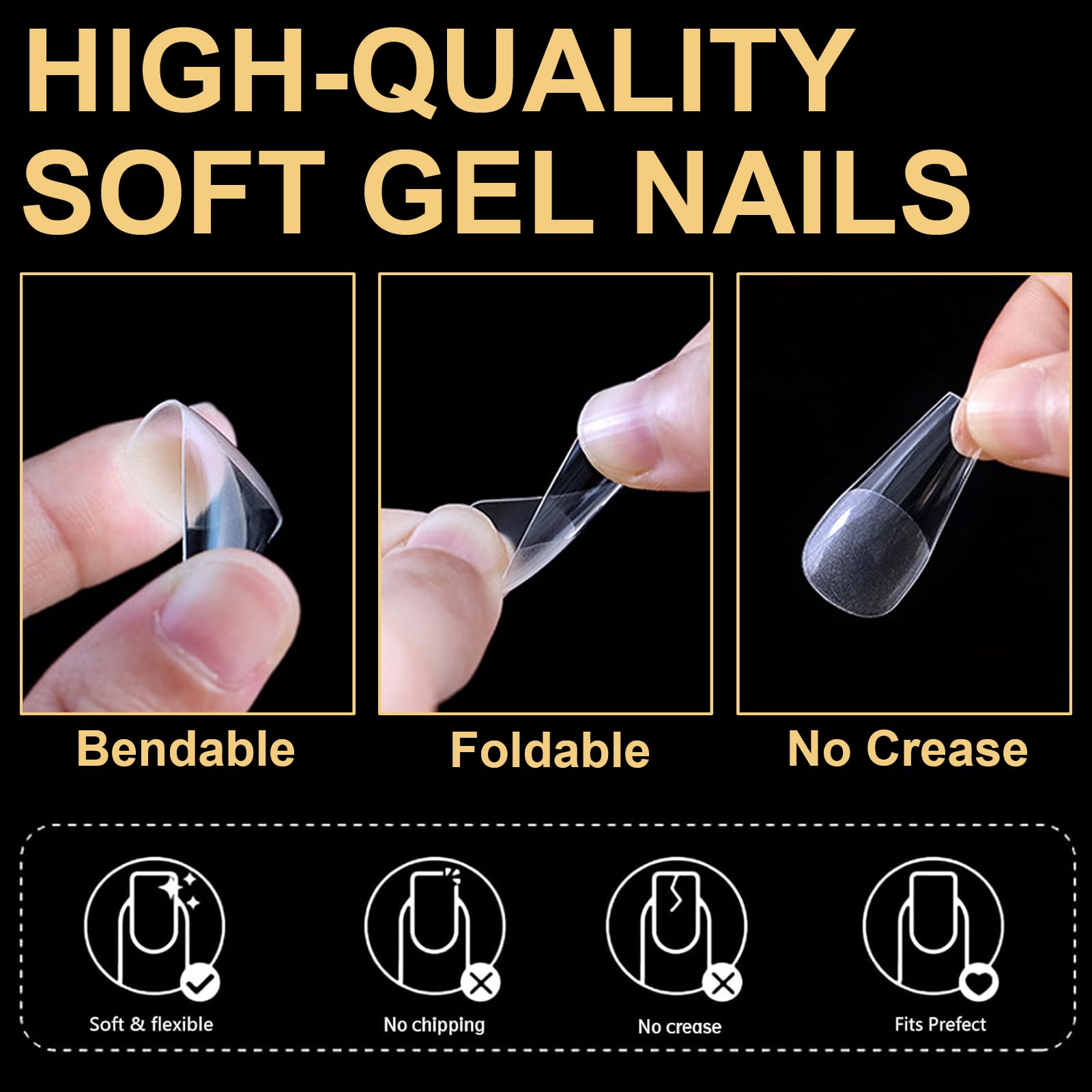 BlueZOO Nail Tips clear packaging ready for quick at home nails.