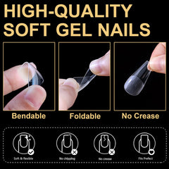 BlueZOO Nail Tips clear packaging ready for quick at home nails.