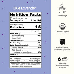 Blume Latte tub of blue lavender powder
