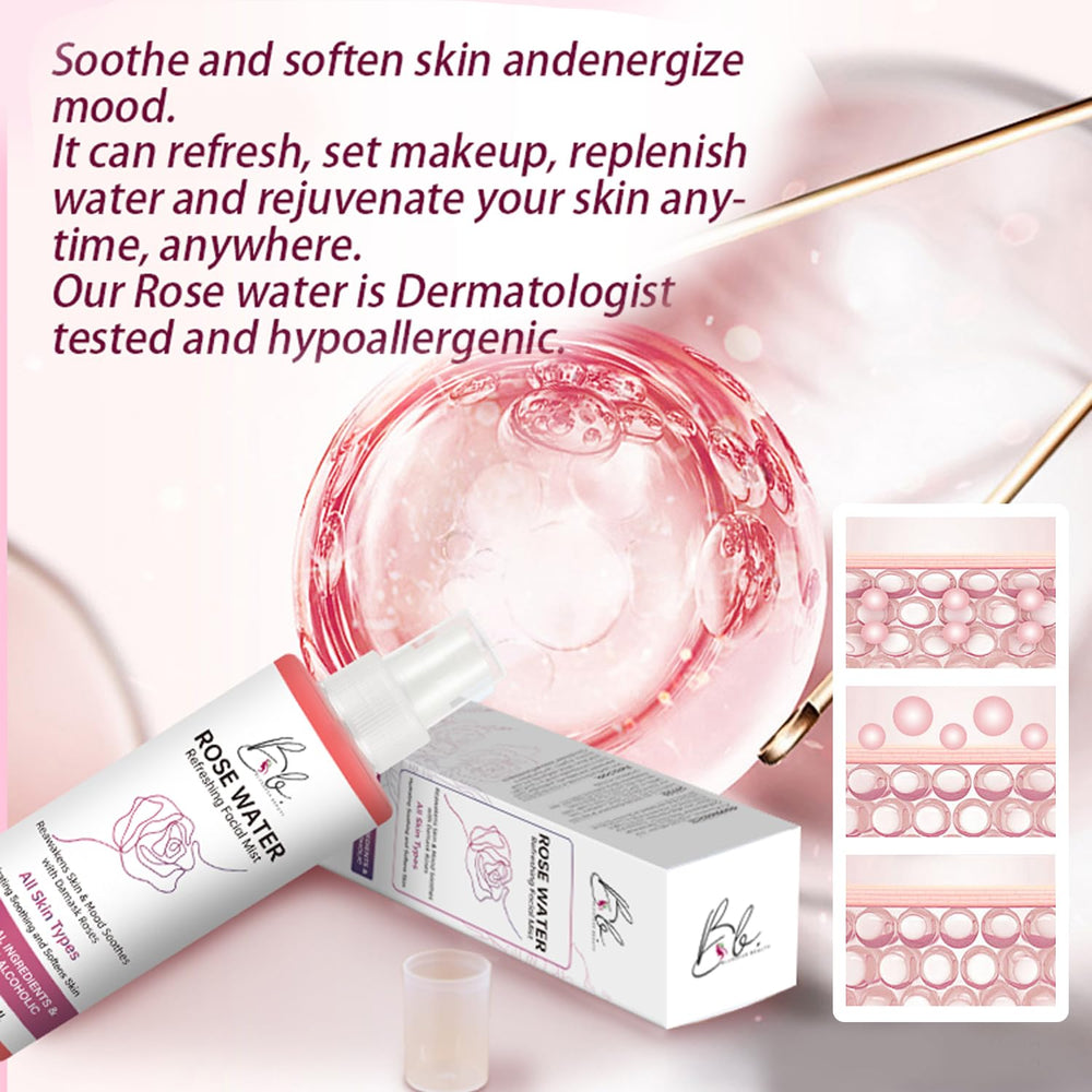 Pure ingredients and no dyes or alcohol in Blusheva Rosewater Mist