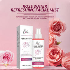 Blusheva Beauty Rosewater Mist spray action delivers a gentle, cooling mist