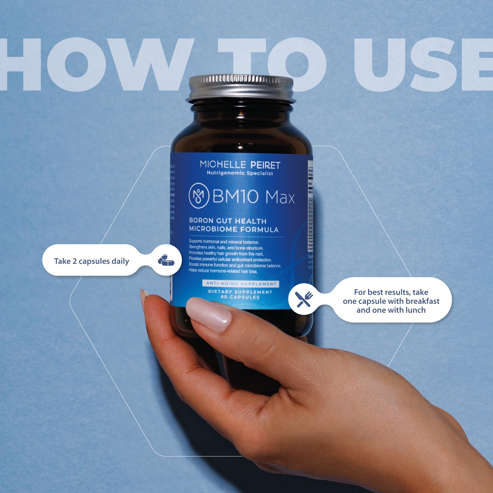 BM10 Max benefits: hair, skin and nails support with trace minerals