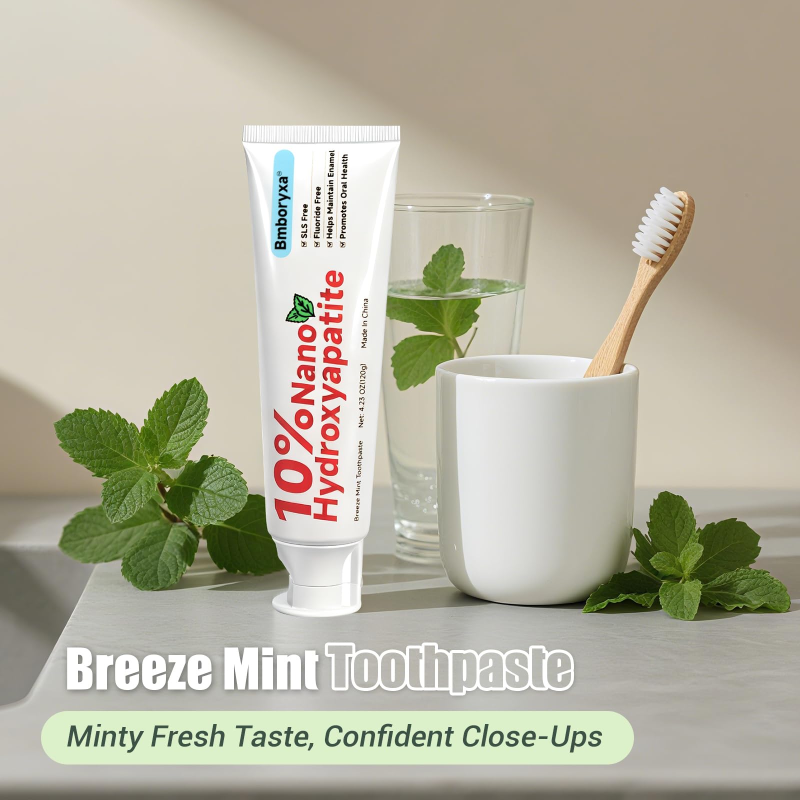 Ingredient highlights: nano-hydroxyapatite, aloe, green tea extract
