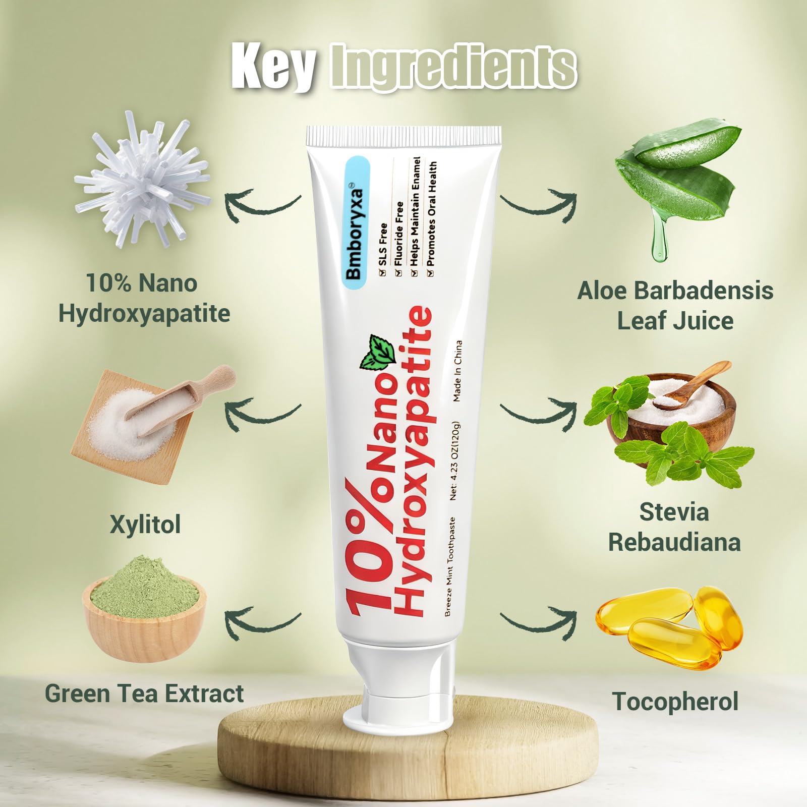 Toothpaste being applied to a toothbrush with a minty look