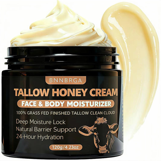 BNNBRGA beef tallow cream jar delivering rich hydration for dry skin