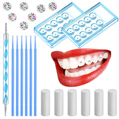 Boao 61-piece Tooth Gem Kit components laid out
