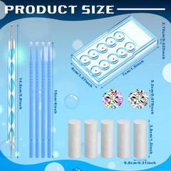 Blue acrylic dot drill pen and cleaning cotton sticks