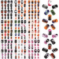 Boardfeb 216pcs Halloween kids press-on nails in packaging for quick party prep