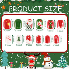 BOARDFEB Santa pattern nails for quick kid friendly manicure.