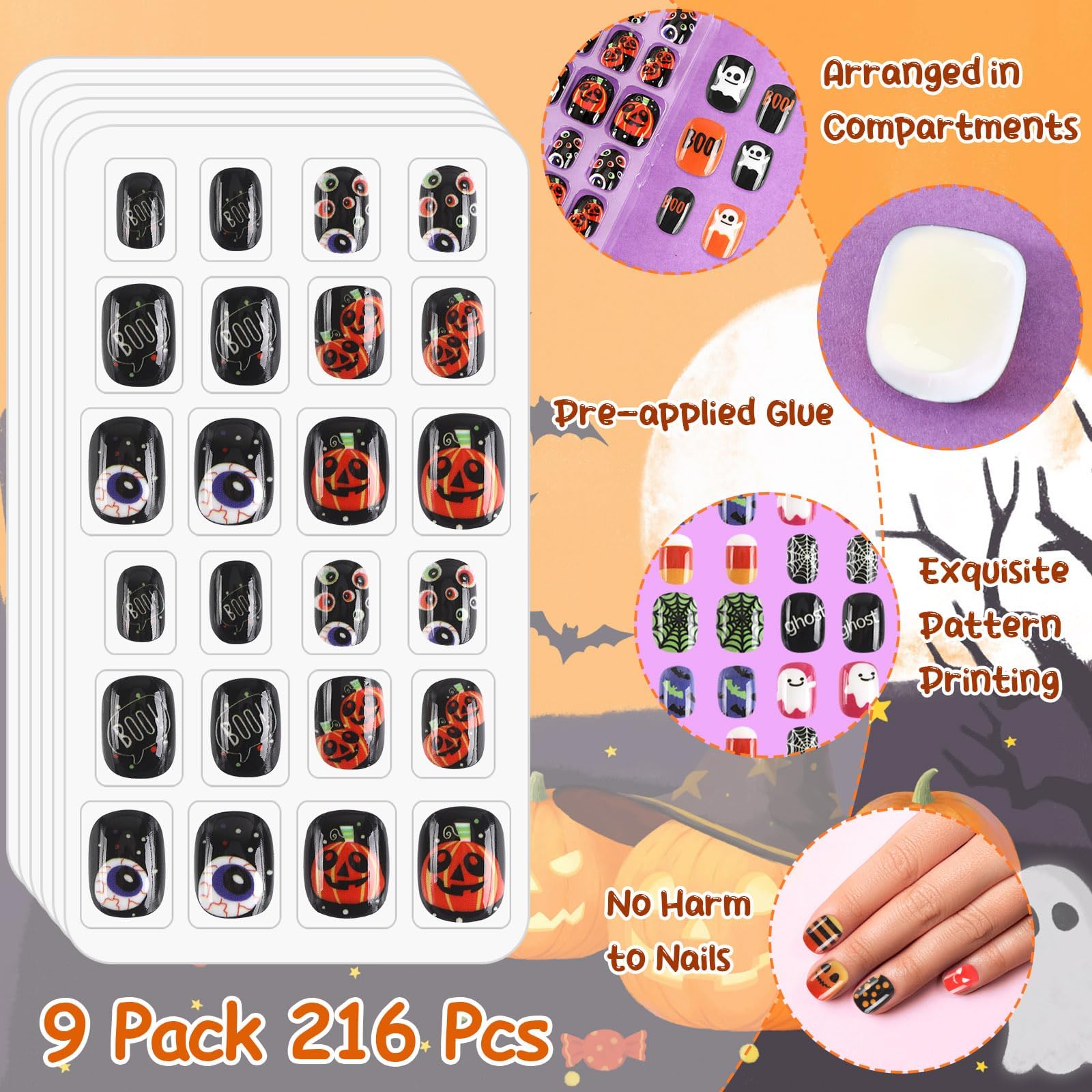 Boardfeb kids nail art patterns offer fun Halloween designs for creativity