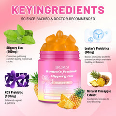 Boasi Her Juicy Vaginal Probiotics Gummies packaging and label