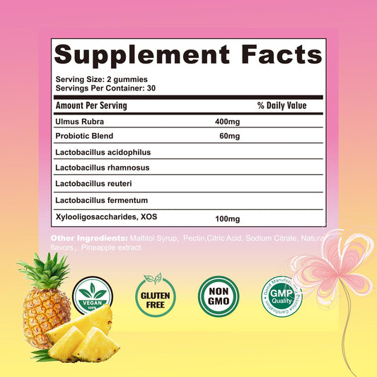 Boasi Her Juicy Vaginal Probiotics Gummies pineapple flavor close-up