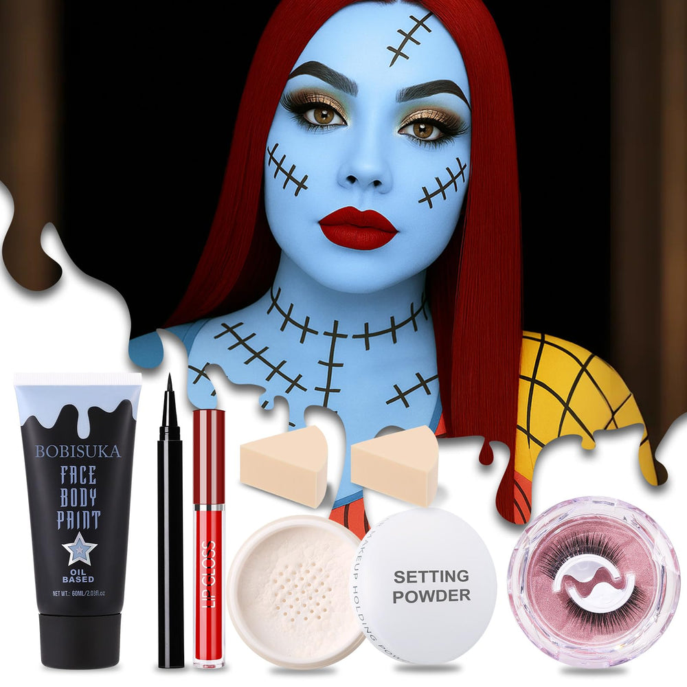 BOBISUKA light-blue face paint 60 ml for bold blue looks