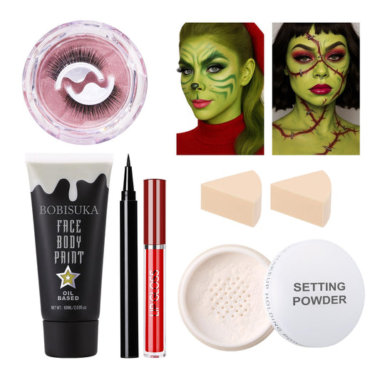 BOBISUKA Ogre Green Face Paint 60ml for bold Halloween base and photos