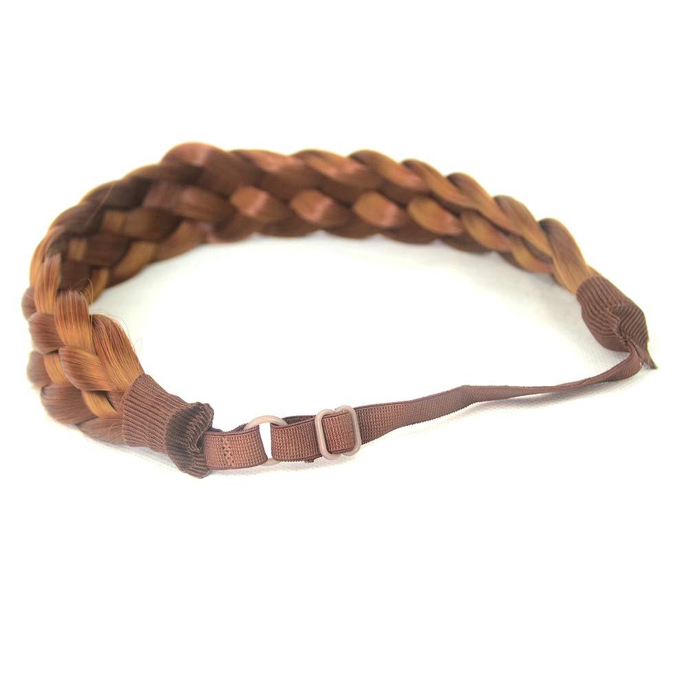 BOBIYA Sunset Brown 5 Strands headband close-up shows realistic shine and heat-resisting fibers.