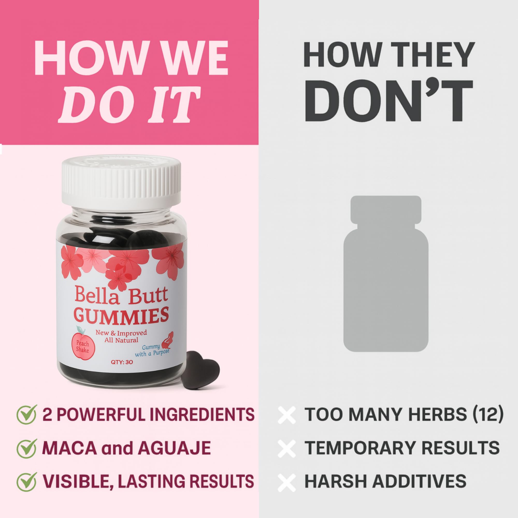 Gummies in peach flavor with soft focus background