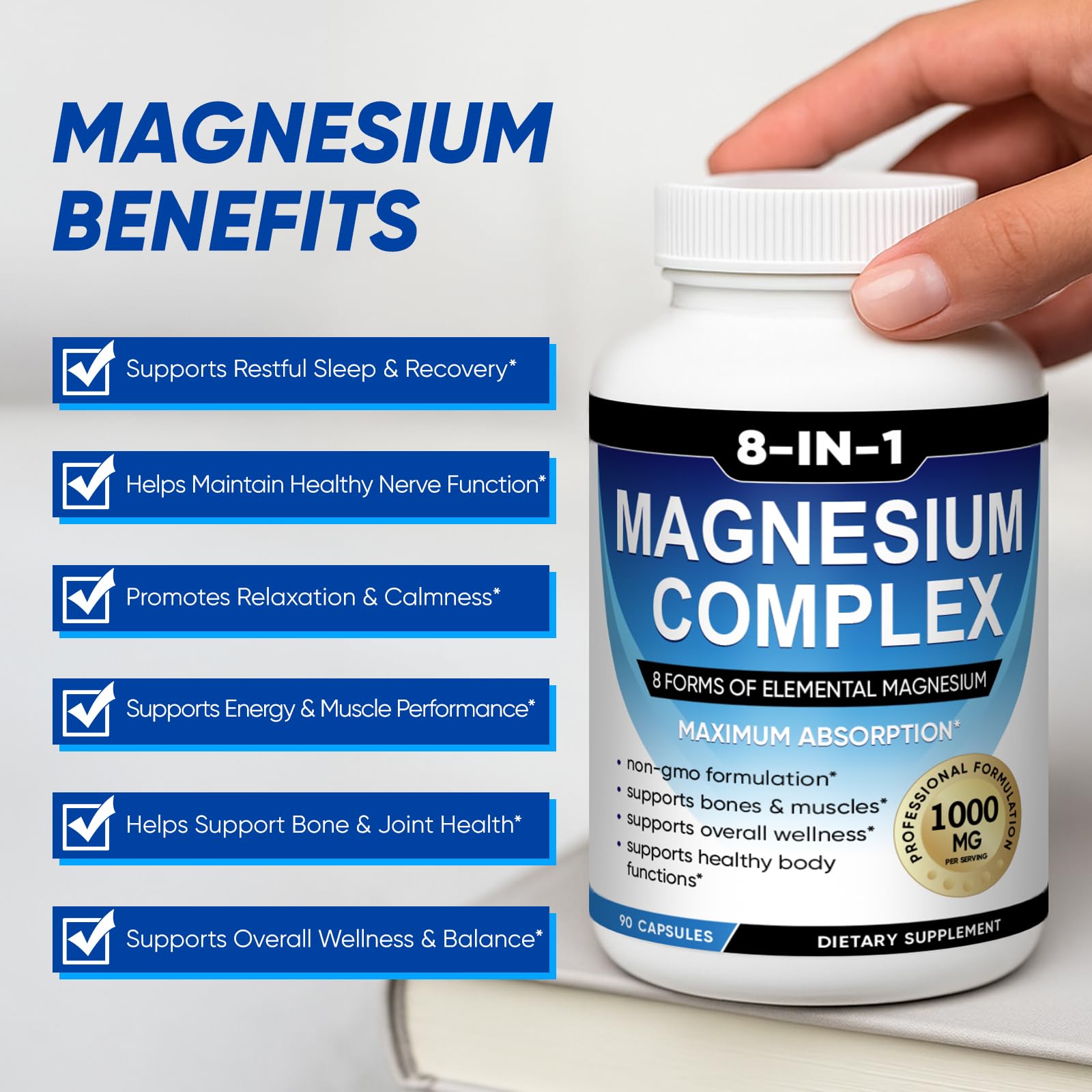 BODUNMSCA Magnesium Complex vegan non-GMO icon signals clean supplement choice.